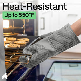 GORILLA GRIP silicone mitts with cotton lining provide comfortable protection