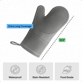 GORILLA GRIP mitts feature thick cotton lining for comfort during cooking