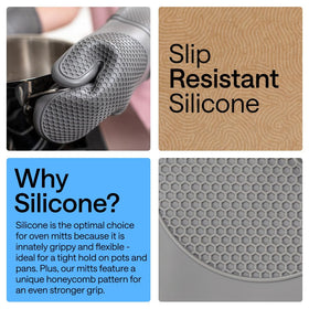 GORILLA GRIP mitts stay waterproof and stain resistant for easier cleanup