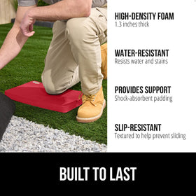 GORILLA GRIP kneeling pad side view highlights 1.3 inch thickness for knee support.