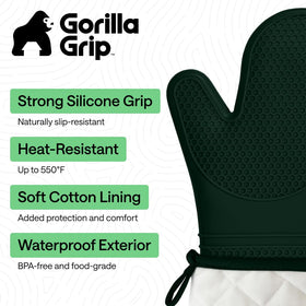 GORILLA GRIP heat-resistant mitts protect hands up to 550°F during grilling