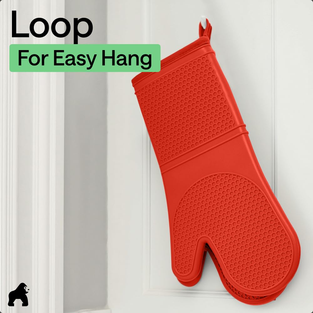 GORILLA GRIP potholders set shown in kitchen scene for complete protection