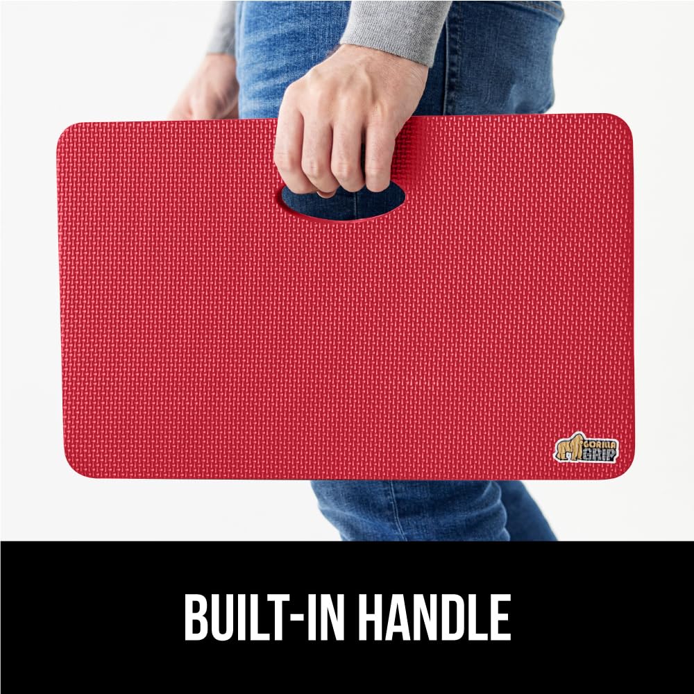 Gorilla Grip kneeling pad used during baby bath time with soft support.