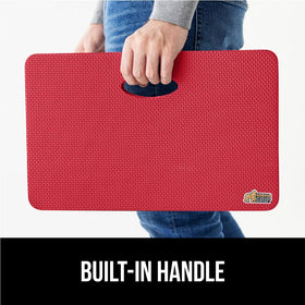Gorilla Grip kneeling pad used during baby bath time with soft support.