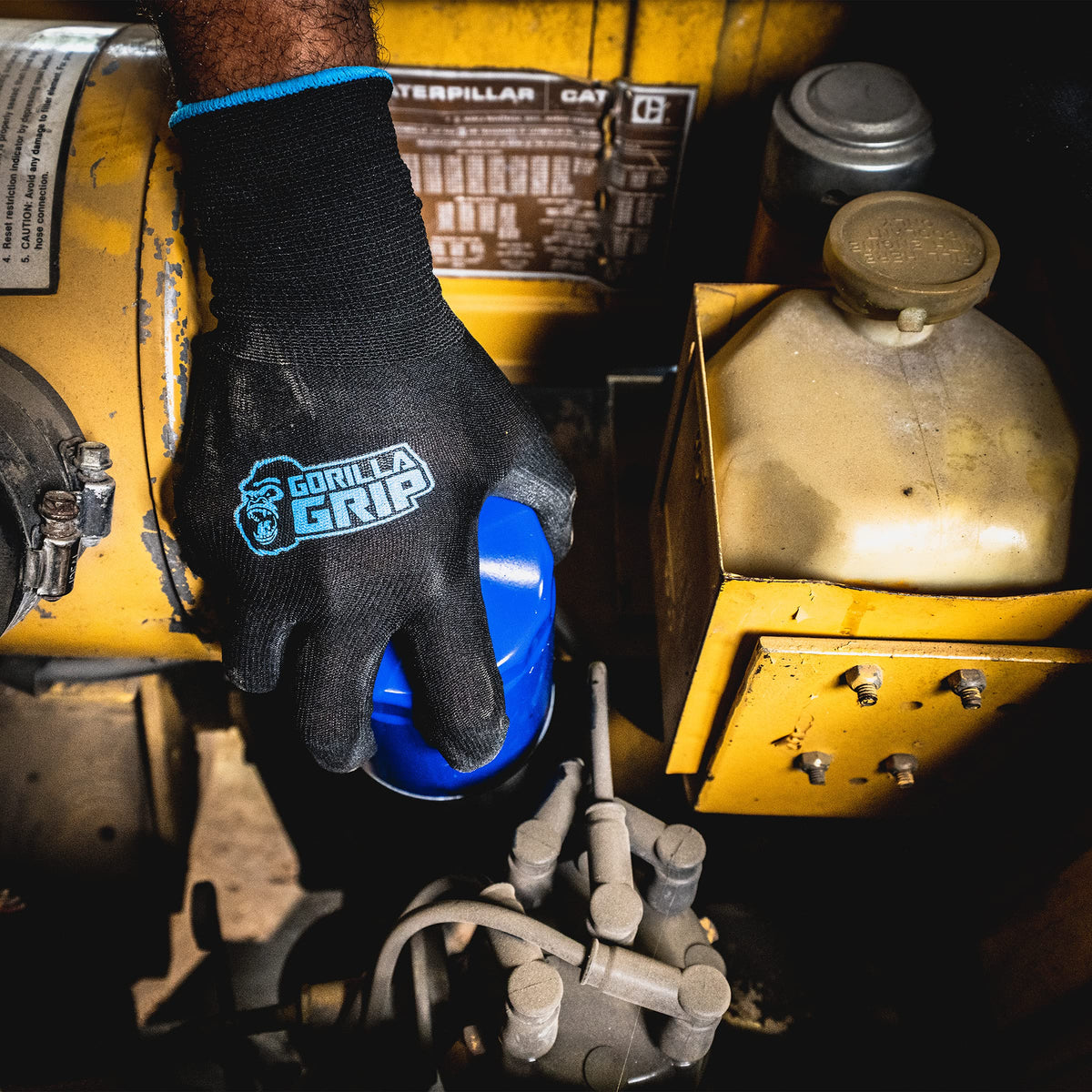 Gorilla Grip gloves feature knit wrist to keep debris out during work.
