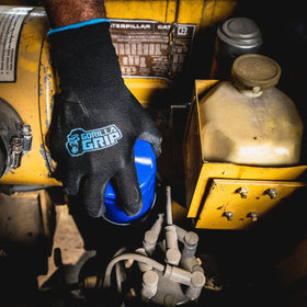 Gorilla Grip gloves feature knit wrist to keep debris out during work.