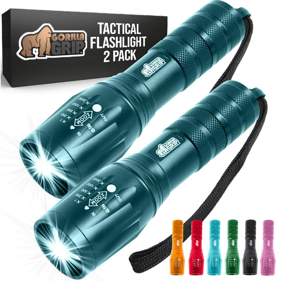 GORILLA GRIP LED flashlight beam zoom for adjustable long-range visibility
