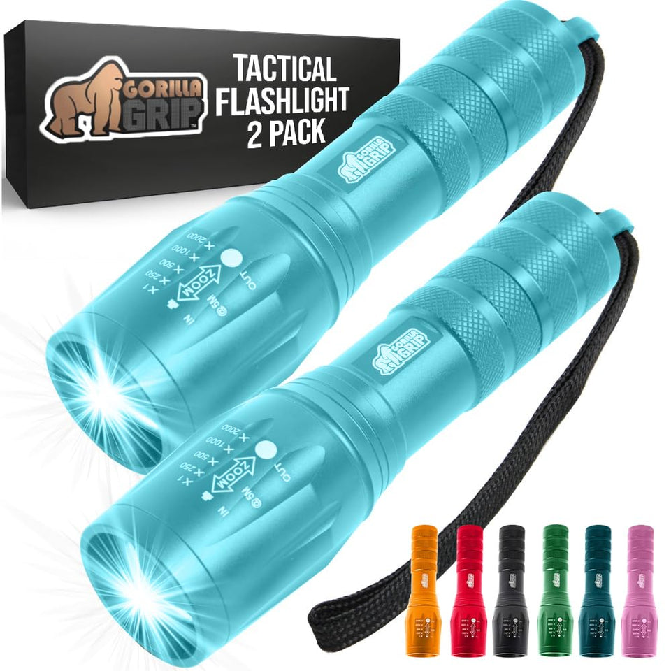 GORILLA GRIP LED tactical flashlight beam throw for long-range illumination