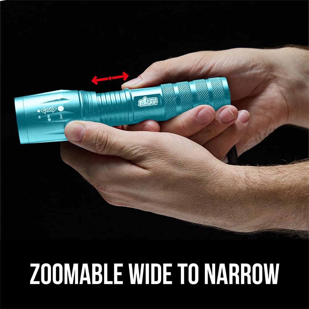 GORILLA GRIP compact flashlight with ergonomic anti-slip handle