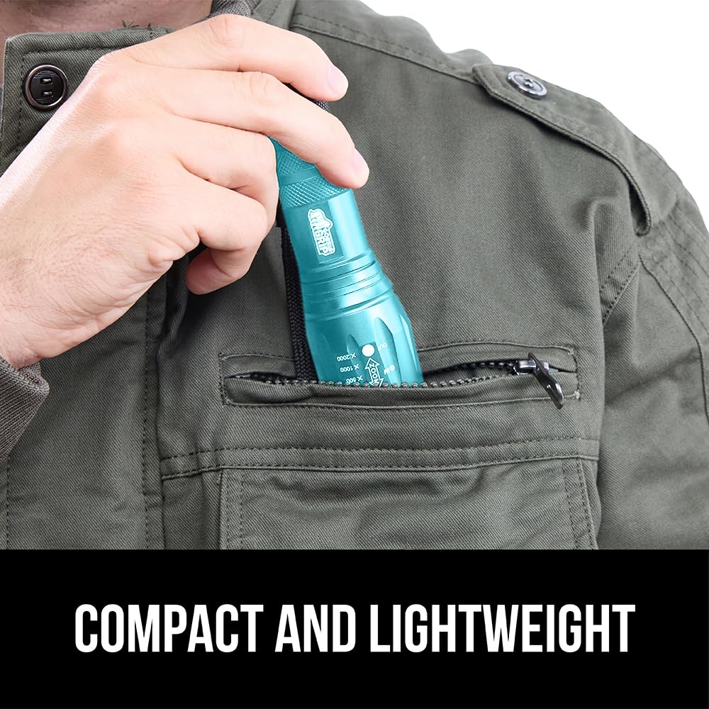 GORILLA GRIP two-pack turquoise flashlights ready for trails