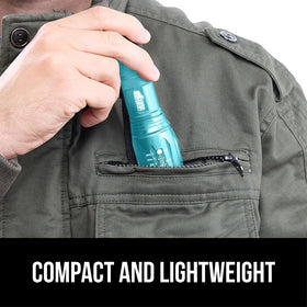 GORILLA GRIP two-pack turquoise flashlights ready for trails
