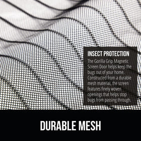 GORILLA GRIP installation guide shows easy fit for most doors.