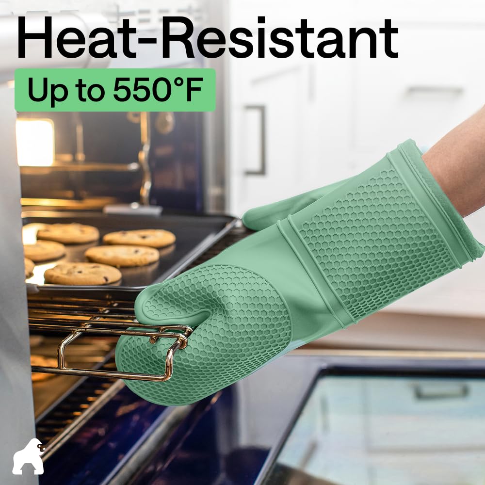 Heat protection up to 550°F makes Gorilla Grip mitts grill-ready