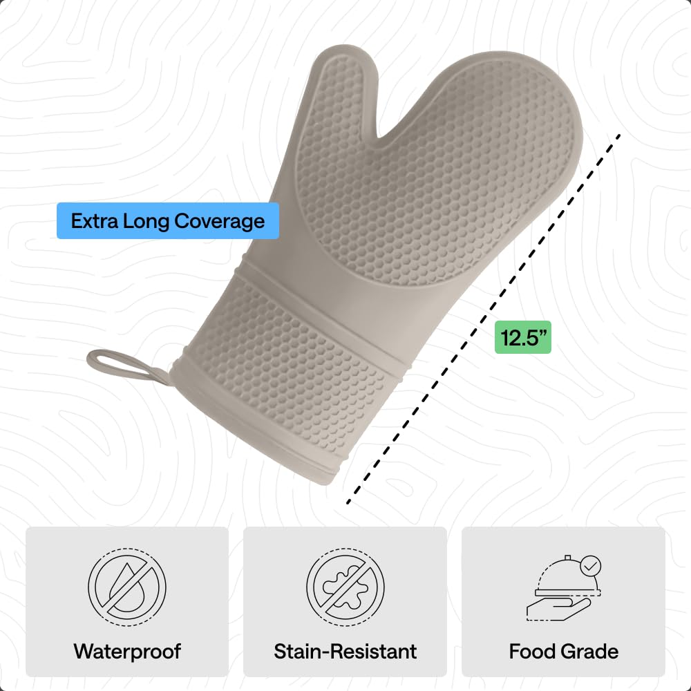 GORILLA GRIP almond mitt interior shows thick cotton lining for comfort