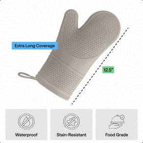GORILLA GRIP almond mitt interior shows thick cotton lining for comfort