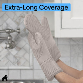 GORILLA GRIP almond mitt highlights flexible grip design for cooking