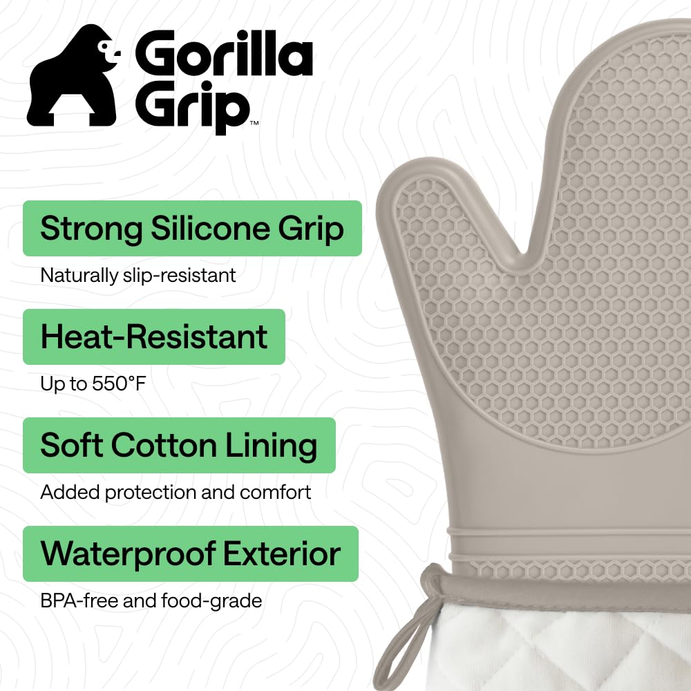 GORILLA GRIP almond mitt with ribbed honeycomb grip for slip resistance