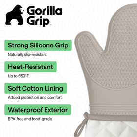 GORILLA GRIP almond mitt with ribbed honeycomb grip for slip resistance