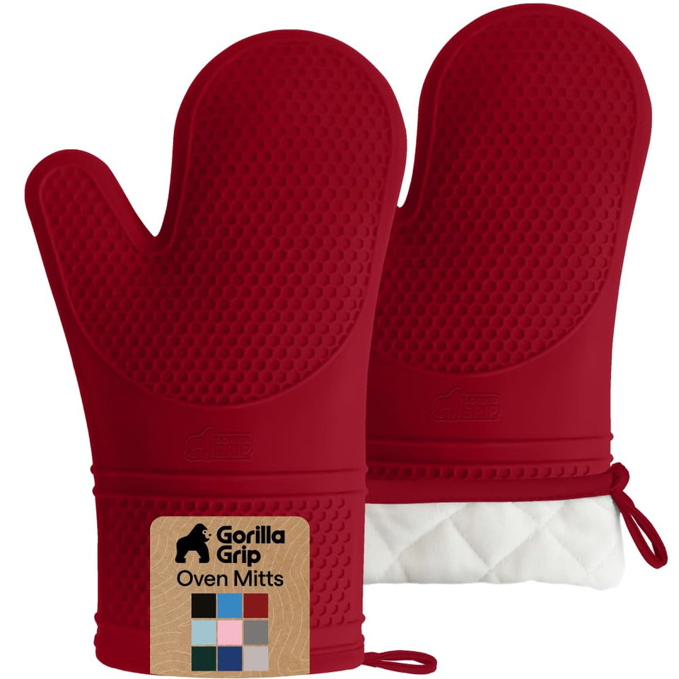 GORILLA GRIP oven mitt with silicone texture for secure grip