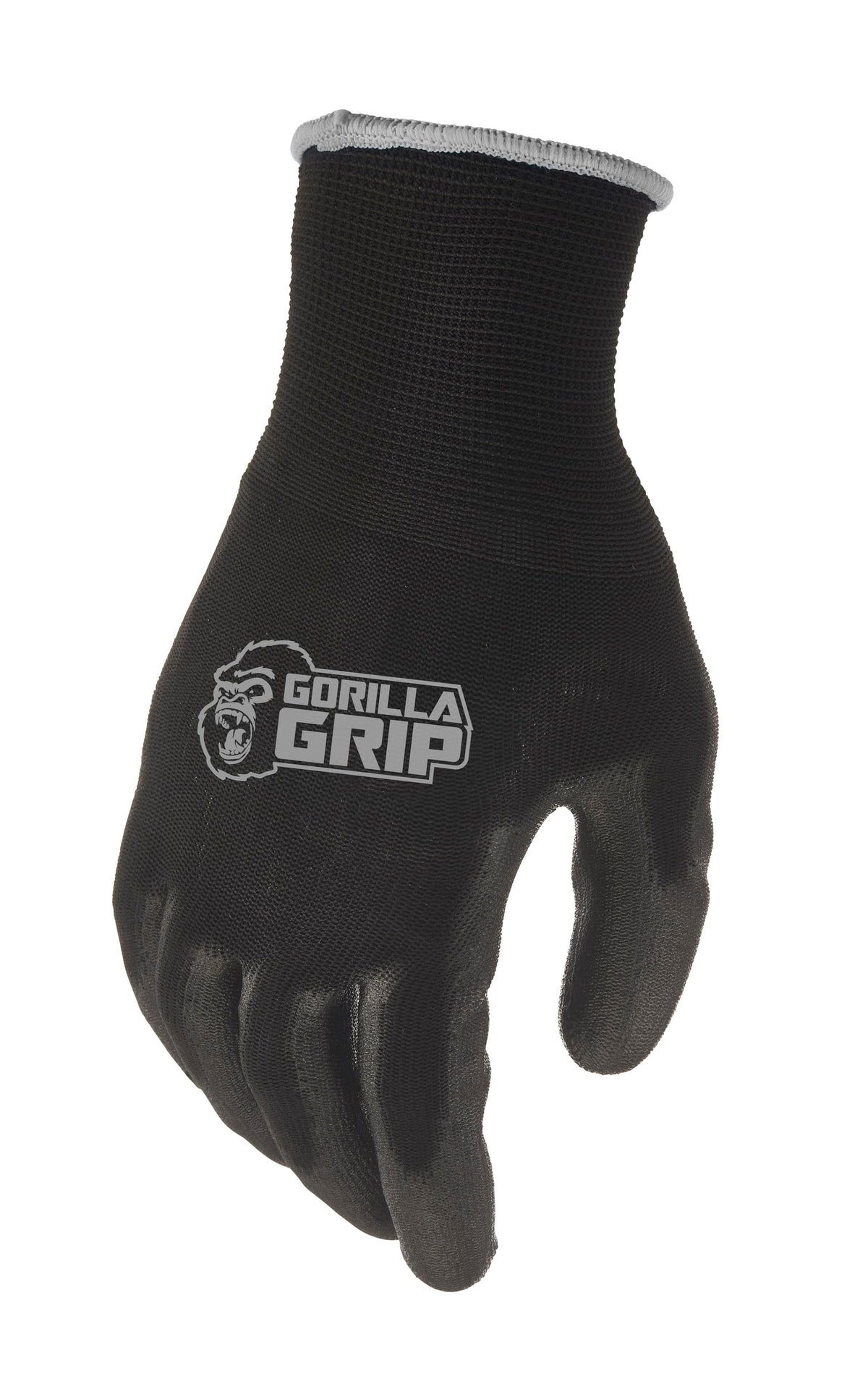 Gorilla Grip polymer palm close-up highlights grease-repelling action for wet work.