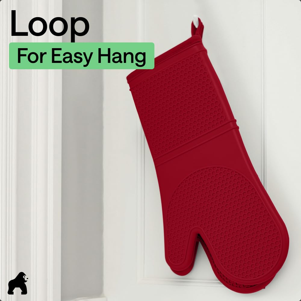 GORILLA GRIP red kitchen mitt adds color to cooking tasks