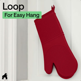 GORILLA GRIP red kitchen mitt adds color to cooking tasks