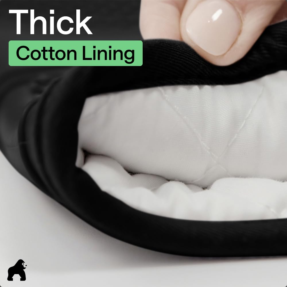 GORILLA GRIP thick cotton lining adds comfort during cooking sessions.