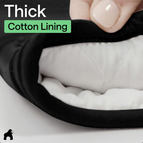 GORILLA GRIP thick cotton lining adds comfort during cooking sessions.