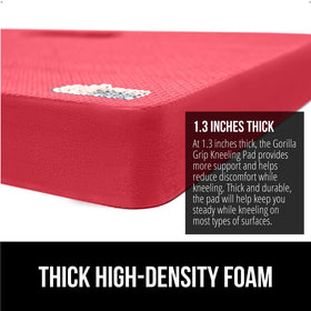 Gorilla Grip kneeling pad texture prevents slipping on smooth or uneven surfaces.