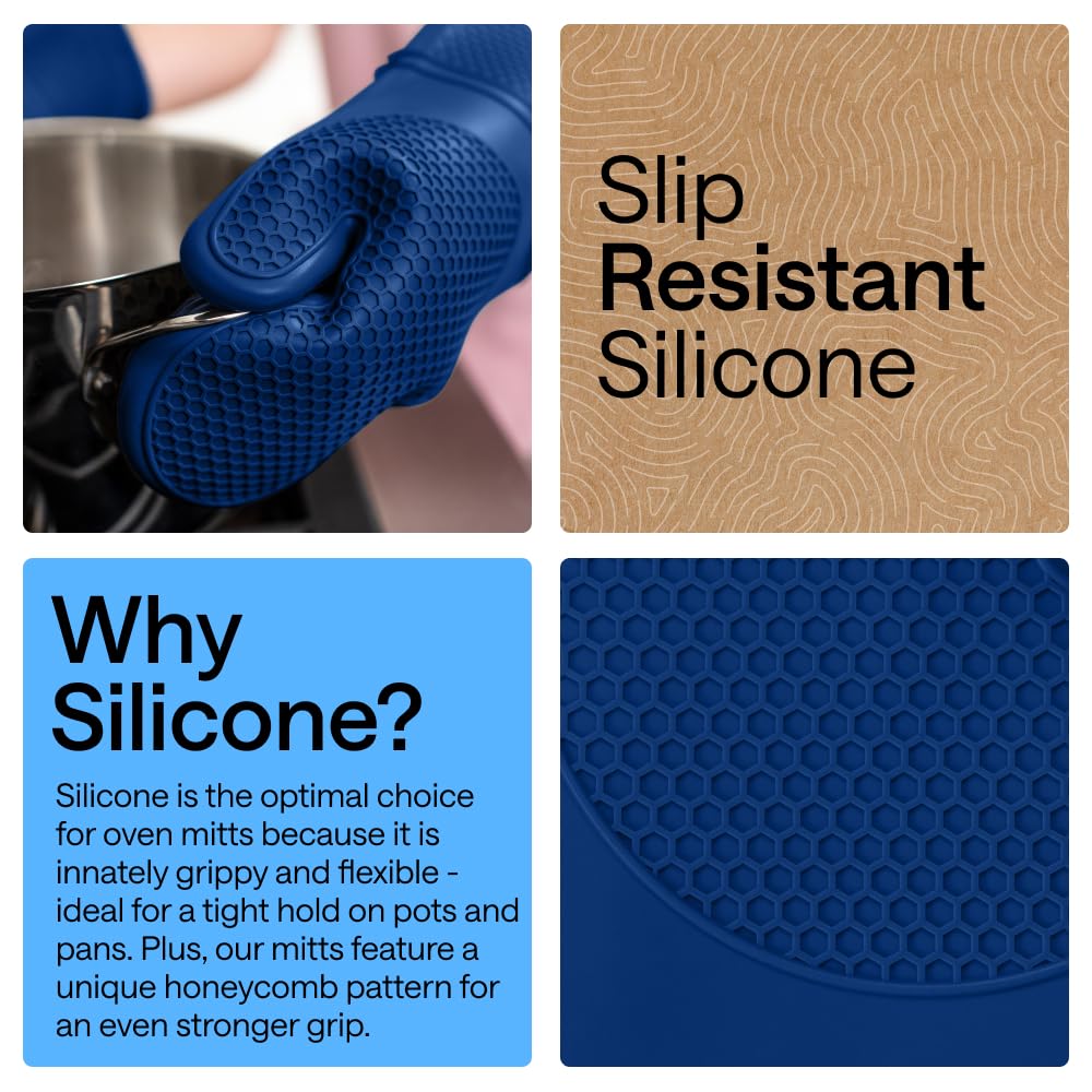 GORILLA GRIP mitts with thick cotton lining deliver comfort during cooking.