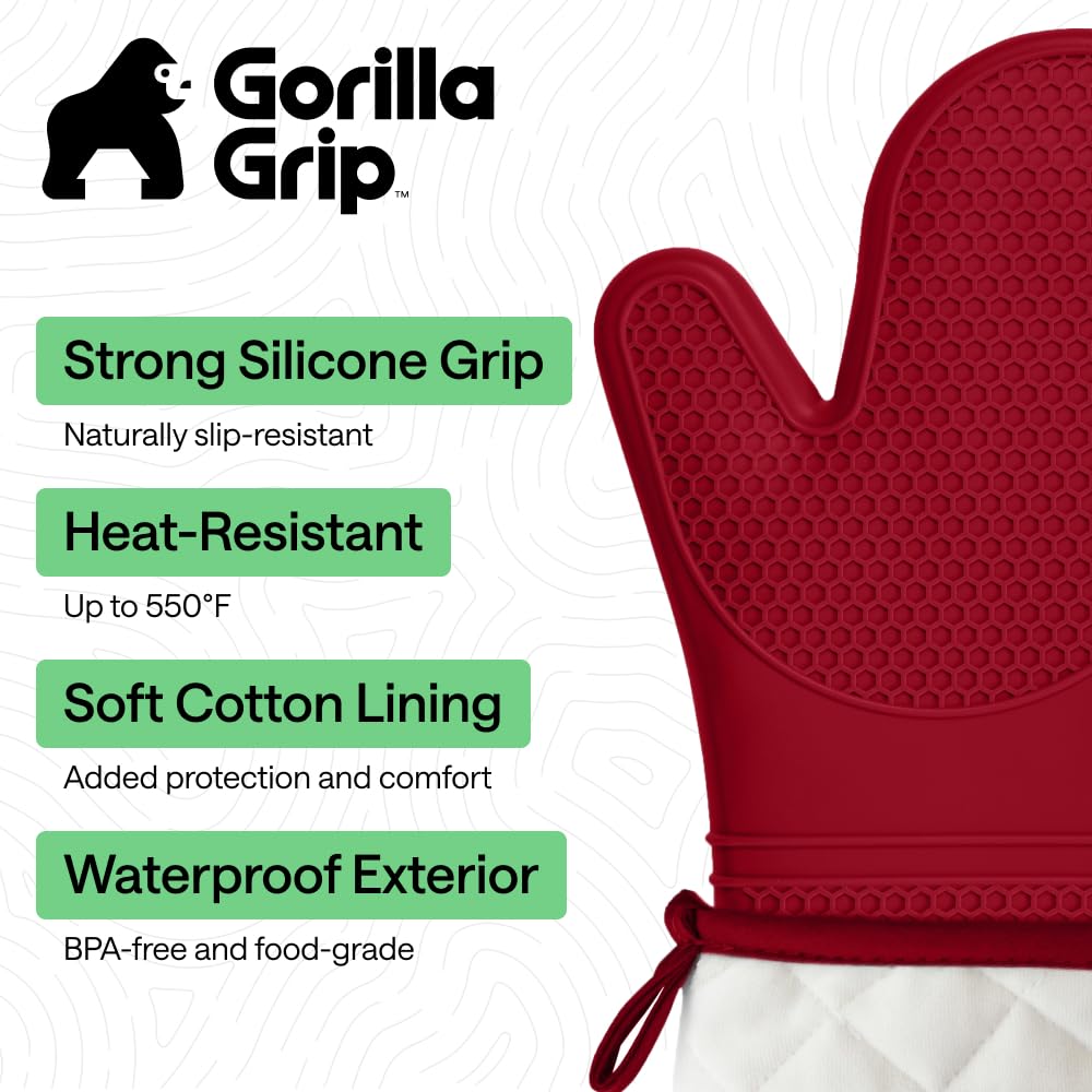 GORILLA GRIP waterproof mitt showing stain resistance during cooking