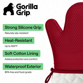 GORILLA GRIP waterproof mitt showing stain resistance during cooking