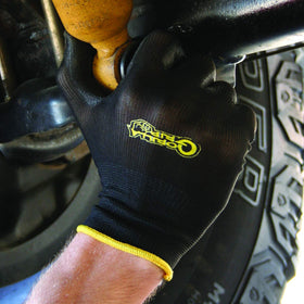 Gorilla Grip work gloves used for plumbing and oil changes on wet, dry, and oily surfaces