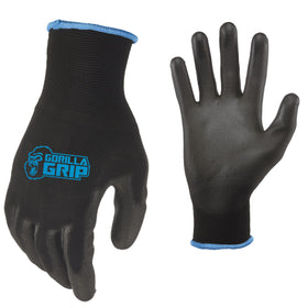 Gorilla Grip gloves with polymer palm coating for secure grip in wet conditions.