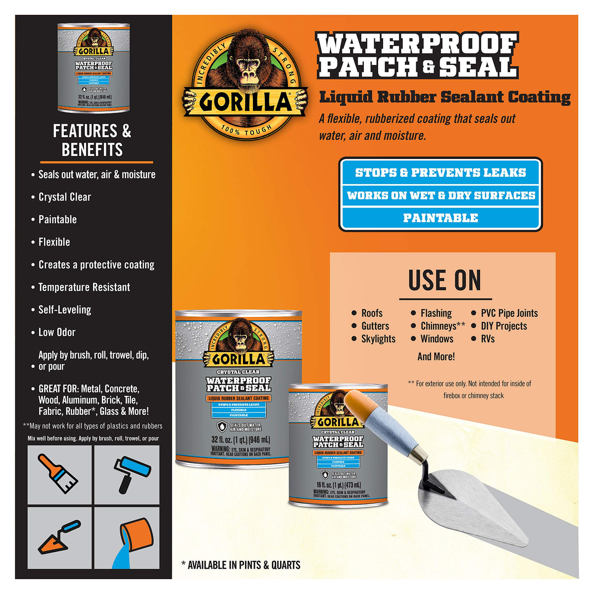 GORILLA Patch and Seal Liquid brush and roller application