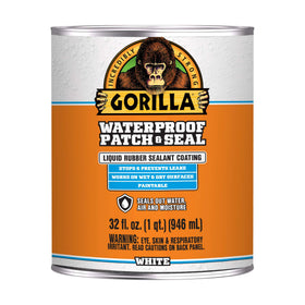 GORILLA Patch & Seal Liquid white can being applied to seal gaps
