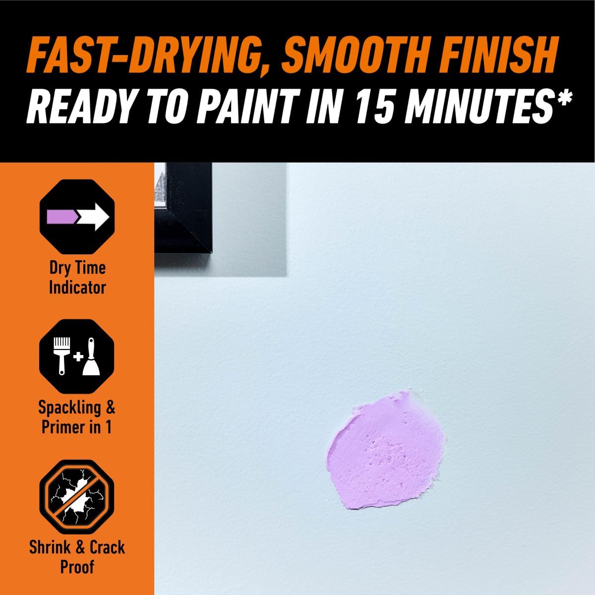 Gorilla wall repair color change patch shows shrink and crack resistance