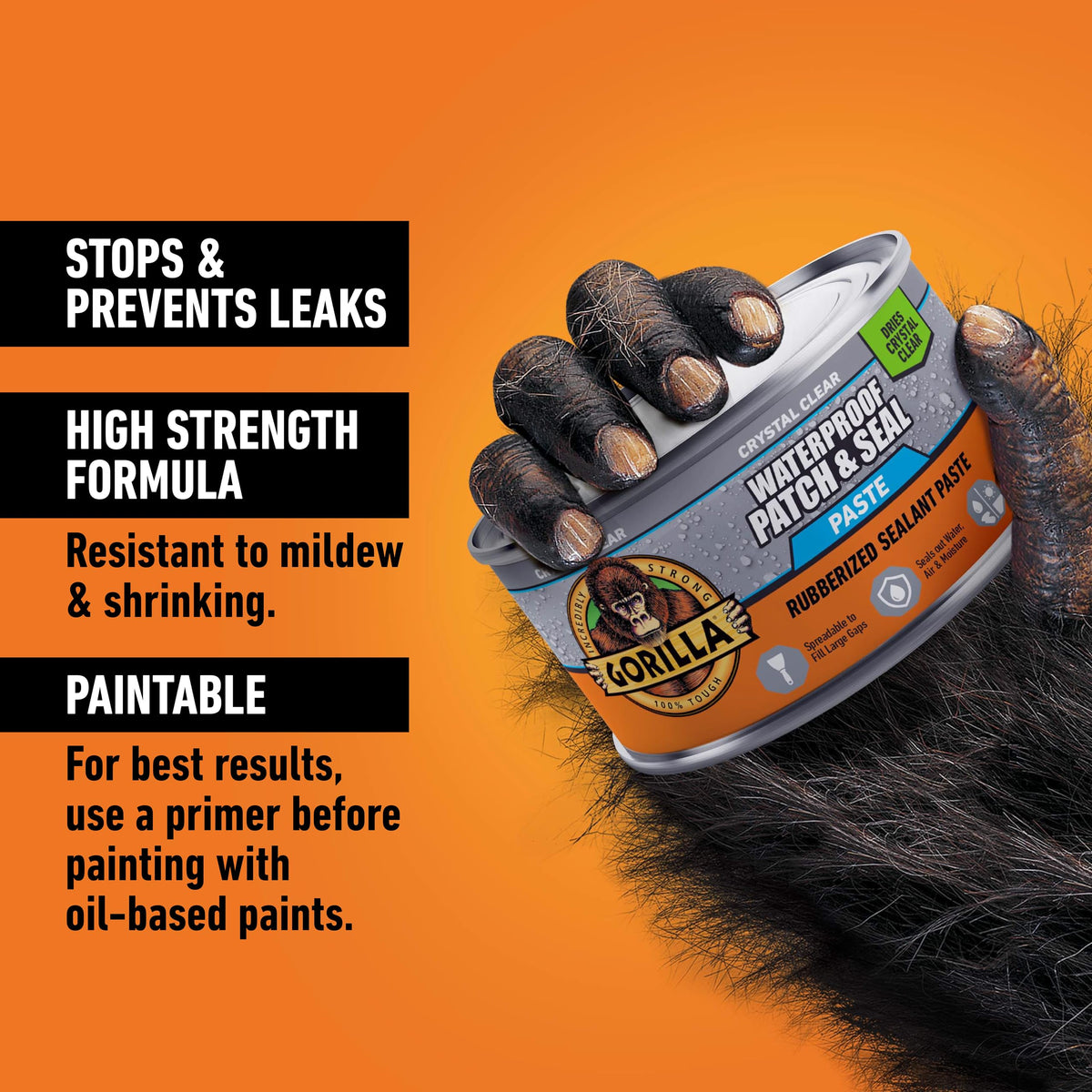 Applying Gorilla patch & seal paste on a roof to stop leaks