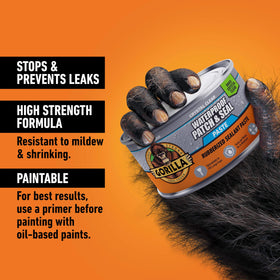 Applying Gorilla patch & seal paste on a roof to stop leaks