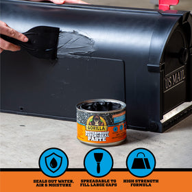 Gorilla Paste applied with a putty knife to fill a gap