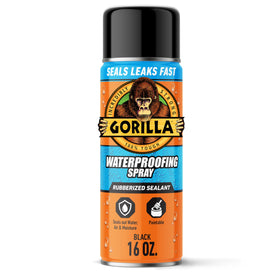 GORILLA Waterproof Patch & Seal Spray pack shot shows versatile leak protection for home repairs.