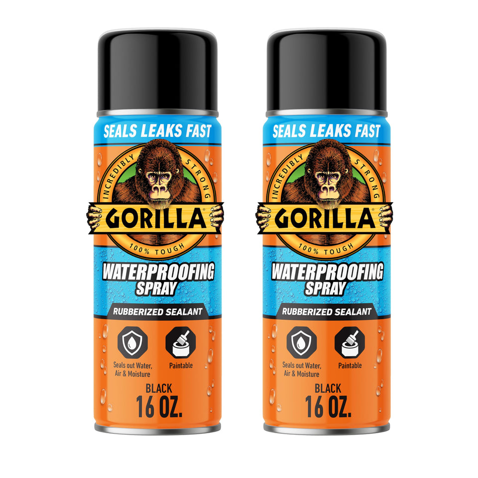 Gorilla Waterproofing Spray bottle ready for flexible water seal.
