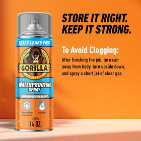 Gorilla Waterproofing Spray provides a paintable, clear layer ready for finish coats.