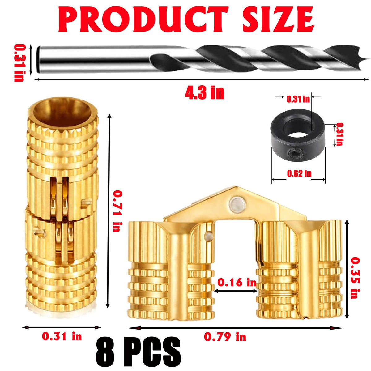 GOROBU 8mm drill bit for precise hinge installation in wooden boxes