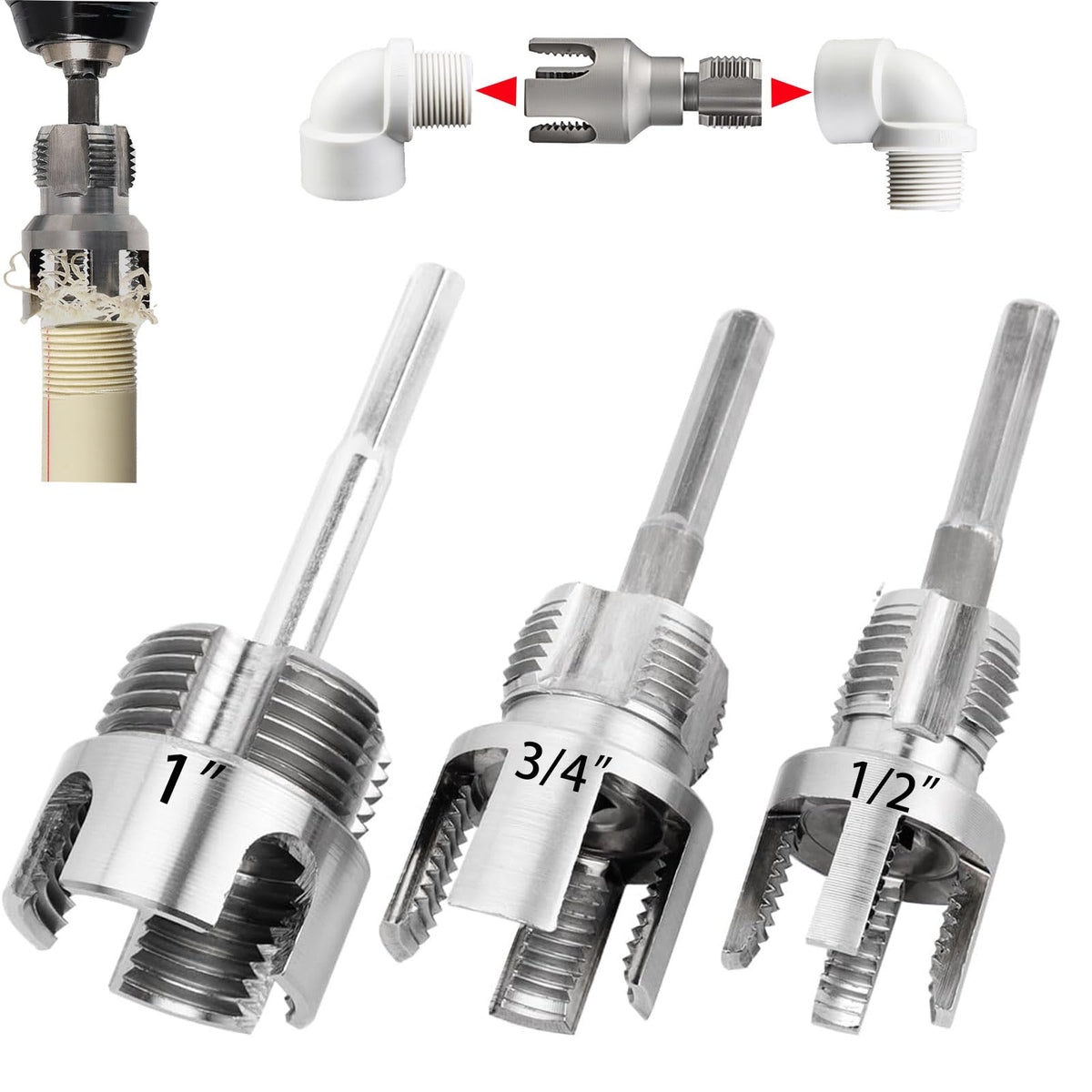 GOROBU PVC threader 1/2 die for fast, clean internal and external threads.