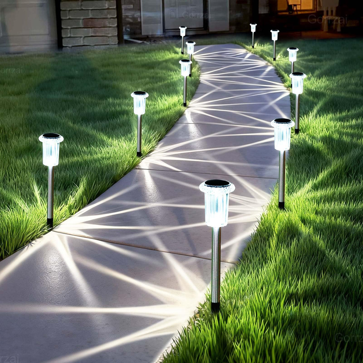 Gorrzai 15-pack solar pathway lights ready to outline your path with bright, durable LEDs.