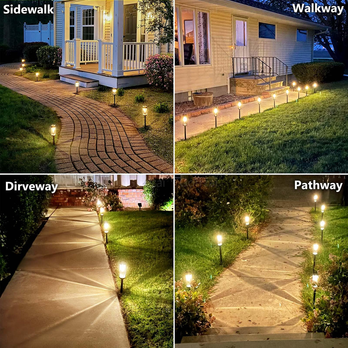 Gorrzai Bright Solar Pathway Light set up in a landscape layout for walkways