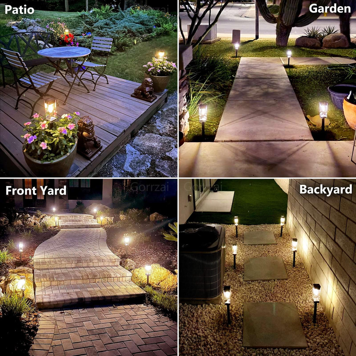 Gorrzai Bright Solar Pathway Light with stainless steel pole and thick stake