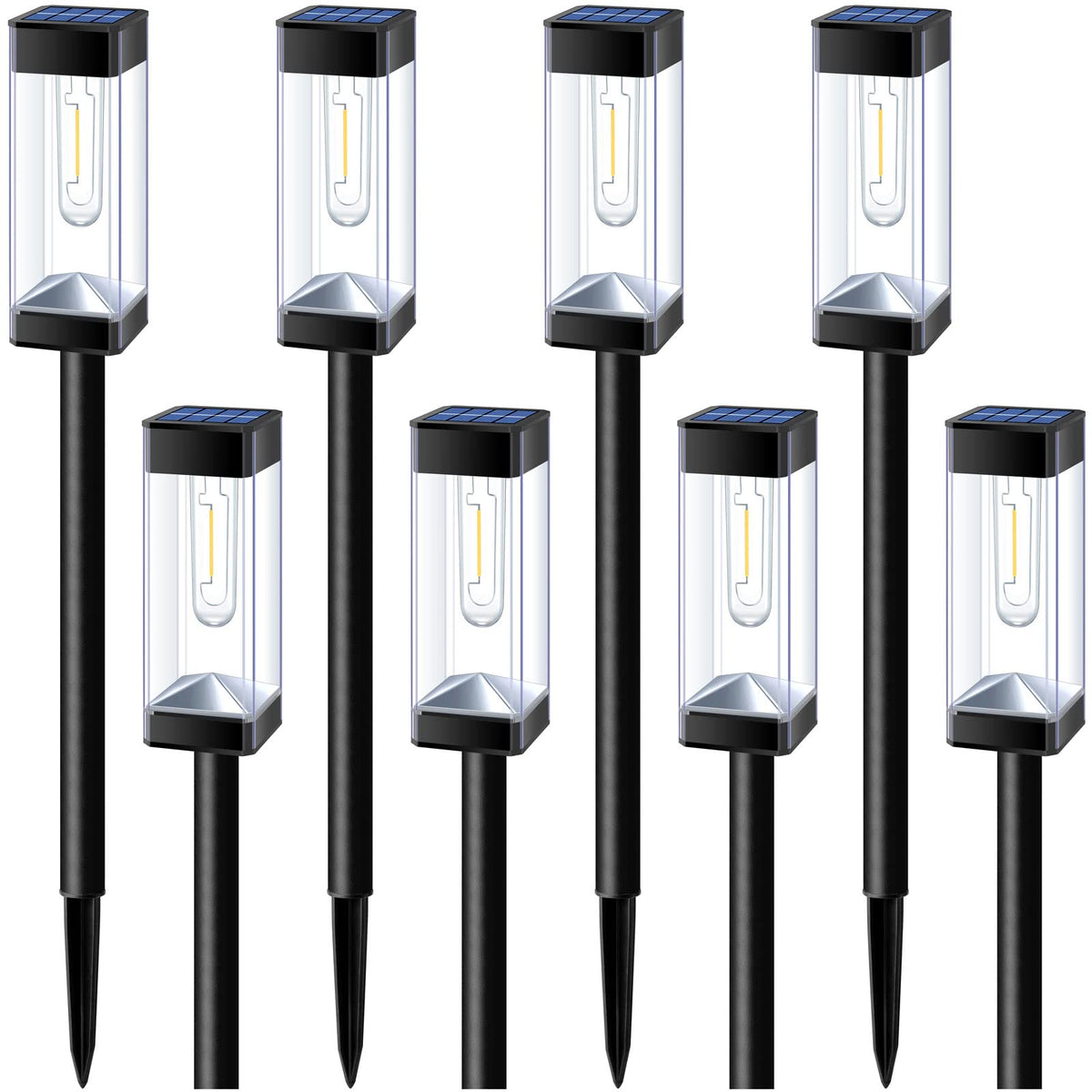 Gorrzai Bright Solar Pathway Light with 3000K warm Edison filament bulb
