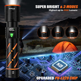 Gosdas compact handheld flashlight showing portable size in hand